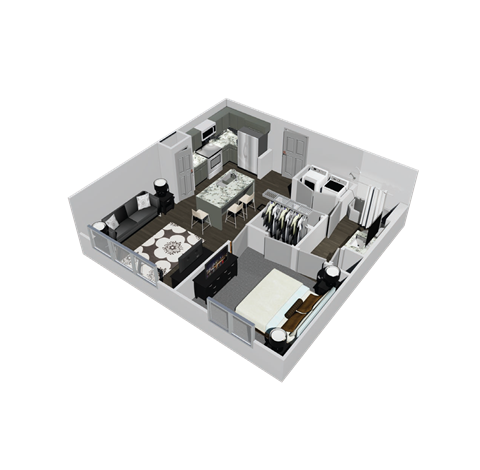 1 bedroom 1 bathroom floorplan